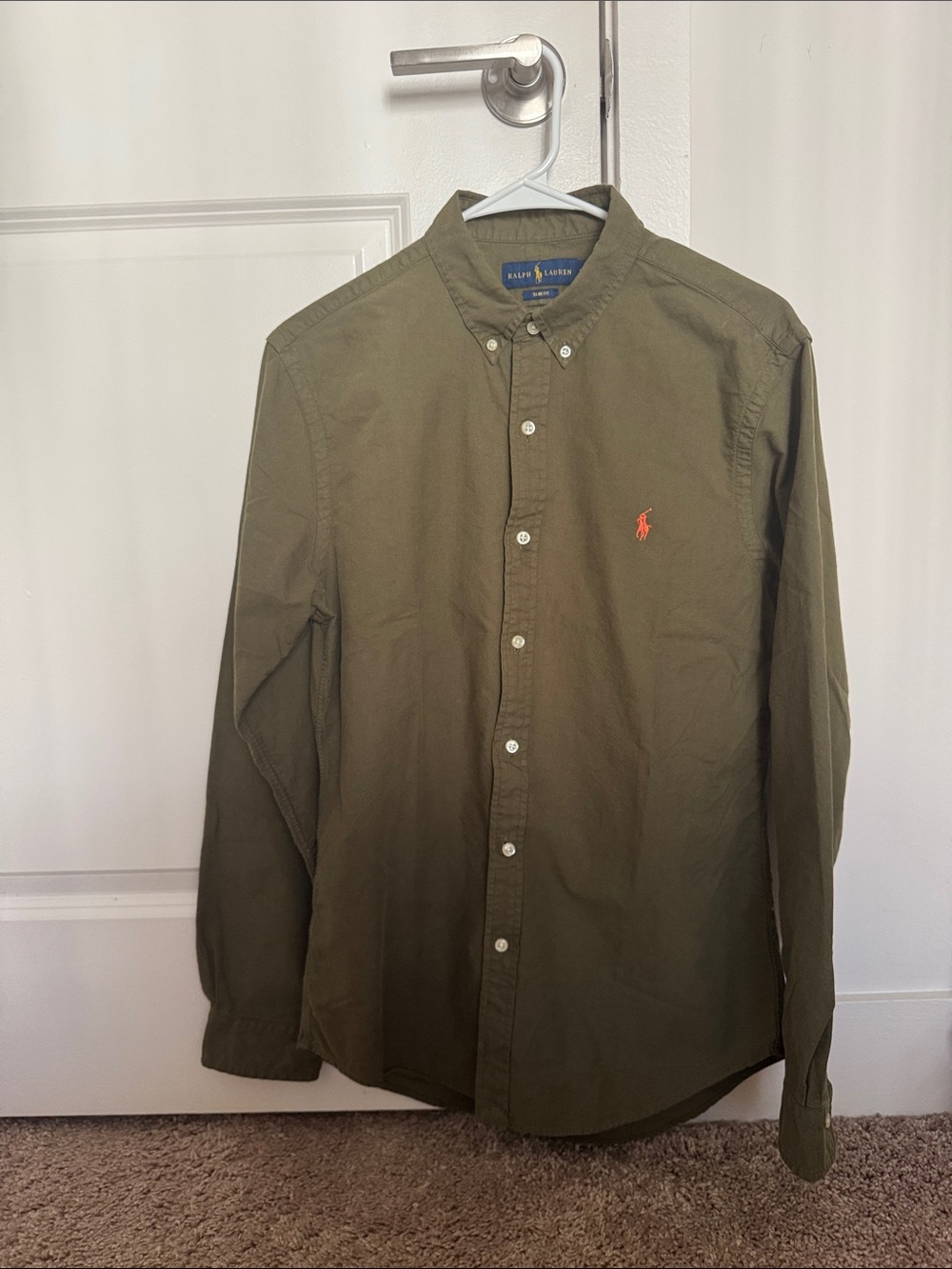 Ralph Lauren Olive Green Button-Down Shirt